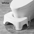 Sturdy white U-shaped anti-slip toilet step stool measuring 41x26.5x14cm in size - Integrated White