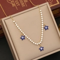 Collana dorata in acciaio inossidabile con ciondoli a stella malocchio e catena di diamanti - Stile Occhio di Stella (3#)