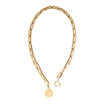 Dubbellaagse gouden roestvrijstalen ketting met Cubaanse schakels en munt hanger - 1# Dubbellaagse Ketting (Elizabeth-munt)