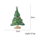 Grüne Glitzer-Weihnachtsbaum-Brosche mit bunten Strasssteinen und goldenem Stern - Dunkelgrüner Glitzer-Stil (Christmas Tree 19)