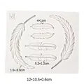 Moule en silicone motif plumes pour chocolat et fondant avec 6 cavités variées DIY - N° 1 / Gris