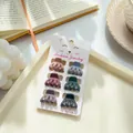 Set of 6 mini matte hair claws in Morandi colors on a decorative display card - Pumpkin Claw B 2.5cm
