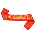 Écharpe de remise de diplôme rouge 2025 en satin soyeux avec lettrage doré chic - Écharpe de Graduation en Satin Rouge - Promotion 2025 J'ai Obtenu mon Diplôme (Bandoulière 8)