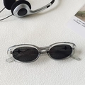 Occhiali da sole ovali grigi trasparenti alla moda con lenti UV scure in stile moderno - Grigio fumo