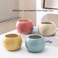 Mini succulent ceramic pots in pink and blue with crackle glaze, size 8.5x5.7cm - 4 Piece Ice Crack Small Ball Pots