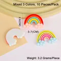 Rainbow DIY resin charm for hair clips and phone cases measuring 3.7cm by 2.6cm - 10pcs/Pack / Mixed Color Bubble Cloud Rainbow