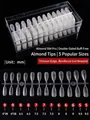 504 pieces almond-shaped ultra-thin matte press-on false nails in assorted sizes - Teardrop / 5 Sizes Set 504 Pieces