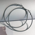 Matte grey rubberized finish large hoop earrings in minimalist Korean style design - 5cm / Rubber Paint Gray