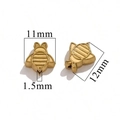 Golden honey bee bead in stainless steel with a 1.5mm hole for DIY jewelry making - Bee - Gold