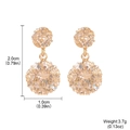 Elegante gouden metalen mesh oorknopjes met heldere kristallen en maatvoering - Goud