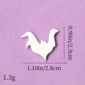 Macro detail of white bat resin accessory with dimensions for Halloween DIY crafts - White Bat
