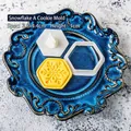 Snowflake pattern hexagonal biscuit mold set, 3.8x4.4cm size for DIY Christmas baking - Large Snowflake