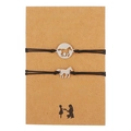 Mother and daughter horse charm woven bracelets set in silver finish with gift card - Mother Daughter Horse(ZJ6969)