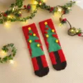 Calze pelose ispessite con albero di natale per donna, comode calze termiche invernali. - Taglia unica / Albero di Natale