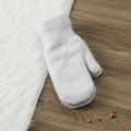 Moffole bianche in maglia di pelliccia di coniglio per donna con fodera termica calda - Taglia unica / Bianco