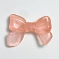 Translucent pink luminous glitter bow charm for DIY jewelry and phone chains - 24x32mm / Light Pink