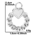 Detalle de colgante de corazón en acero inoxidable de 1,4 cm con medidas y peso - Colgante / Color Acero