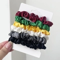 Set di 6 eleganti elastici per capelli in raso di seta stile francese multicolore - Combinazione Multicolore Vibrante (3)