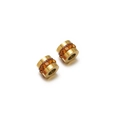 Zylindrische Perlen aus Edelstahl in 18k Gold mit bernsteinfarbenen Strasssteinen - Gold-Orangener Strass