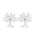 Boucles d'oreilles arbre de vie évidées en argent avec un design de nature minimaliste - Arbre de vie / Couleur Acier