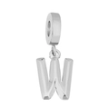 Polished silver titanium steel pendant in the shape of the letter W for DIY jewelry - Letter W