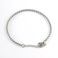 Bracciale a catena rolo minimalista in acciaio inossidabile argento con chiusura a moschettone - 3.0mm*21cm / Color Acciaio