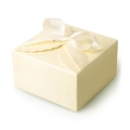 Elegante caja de regalo cuadrada beige con lazo de cinta crema para jabones - Amarillo