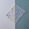 Détail d'autocollants 5D avec motifs de sirène bleue, de coquillages et d'étoiles de mer - Série Océan Sirène (FEB-365)