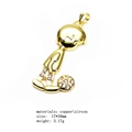 Gold-plated soccer boy pendant necklace with cubic zirconia inlays for children - Football Boy / Pendant Only (No Chain)