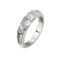 Horusauge-Ring aus 925er Sterlingsilber mit Moissanit-Stein im Marquise-Schliff - Horusauge Verstellbar