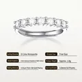 Verstellbarer 925er Silberring mit 7 D-Farbe Moissaniten und 18k Goldplattierung - Einstellbar Offen