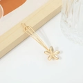 Elegant gold five-petal flower hair clip with a minimalist satin finish on a metal pin - No. 08 Bobby Pin (Gold Flower)