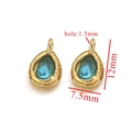 Light blue teardrop crystal pendant in gold stainless steel setting for jewelry making - Sky Blue