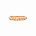 Elegante s925 sterling zilveren gedraaide touwring met sprankelende diamanten voor haar - US Maat 6 / Champagne
