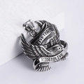 Vintage silver eagle pendant with Live to Ride engraving in punk rock biker style - Steel Color Eagle Pendant (No Chain)