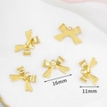 Colgante de lazo de metal dorado 16mm x 11mm para accesorios de joyería DIY - Colgante de Lazo Brillante / Oro de 18k