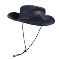 Dark blue quick-dry sun hat with breathable mesh and adjustable chin strap for hiking - Navy Blue