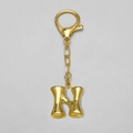 Polished 18k gold plated letter H keychain bubble bag pendant charm with lobster clasp - Letter N