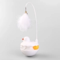 Juguete tentetieso para gatos blanco con cabeza de pájaro, pico naranja y plumas blancas - Pato Blanco Tentetieso