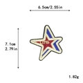 Toppa ricamata LITS a forma di stella blu e rossa con misure di 7,1cm di altezza - Stella LITS GZ-0444