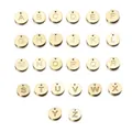 12mm gold stainless steel alphabet charms set with A-Z engraved letters for jewelry DIY - Letter Y (Bold Font) / 12mm / Gold