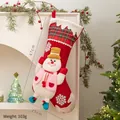 Large red Christmas stocking with snowman decor, 47x25cm size, weight 103g - Red Plaid - Snowman
