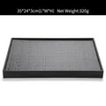 Black velvet multi-slot jewelry display tray, 35x24x3cm organizer for rings and earrings - Black 100-Hole Ring Tray