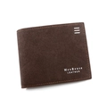 Men's bifold wallet in dark coffee matte leather with precision orange stitching detail - D3301-18 Dark Coffee