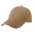 Washed khaki cotton baseball cap with vintage distressed finish and curved brim - Washed Khaki