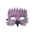 Masque d'oiseau dégradé violet-rose avec bec noir pour bals masqués de luxe - Rose