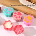 Mini cat paw plastic condiment bottles for salad and ketchup sauces in assorted colors - Cat Paw Sauce Boxes