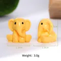 Miniature yellow resin elephant figurines set for micro landscape desk decor - Yellow