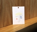 Minimalist face line art earring display card with abstract color blocks on wood - 6*9cm【JYXT-012】Earring Card