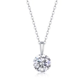 Elegant S925 sterling silver marquise pendant necklace with brilliant moissanite stone - Round Brilliant Cut Style (P13973) + GRA Certificate